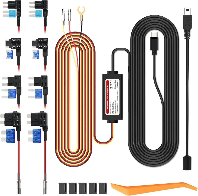 PRUVEEO Smart Acc Hardwire Kit for Dash Cam, Enables Parking Mode Monitor, Converts 12V-30V to 5V/3A, Low Voltage