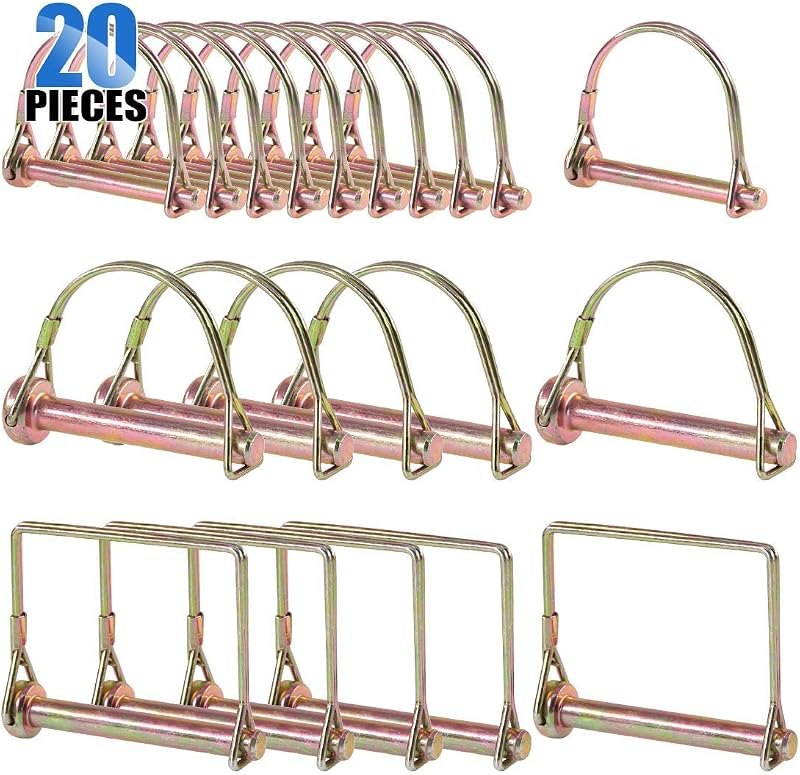 Glarks 20Pcs Heavy Duty PTO Pin Assortment Kit for Farm Trailers Wagons Lawn Garden — pto-shear-pin for PTO shaft