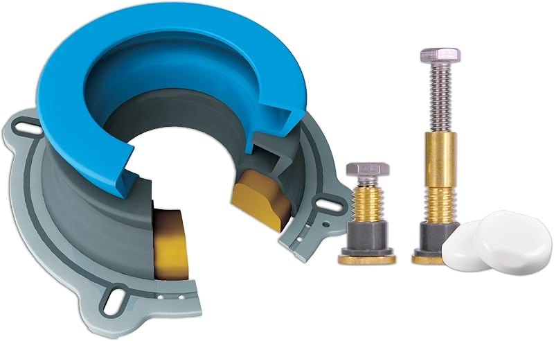 DANCO All-in-One Toilet Installation Kit, Perfect Seal Wax Ring & Zero Cut Bolts, Toilet Repair, Wax-Free, Mounting