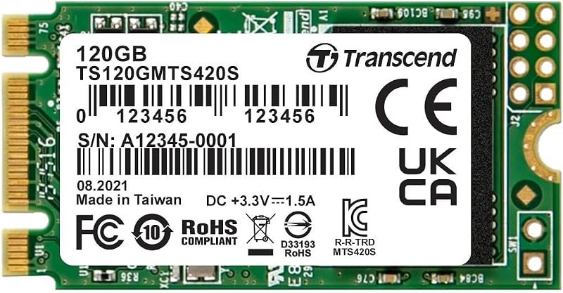 Transcend 120GB MTS420S M.2 SATA III 2242 SSD, SLC Cache, B+M Key — Amazon Devices replacement for devices