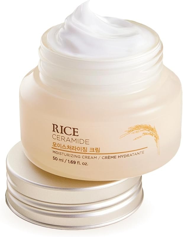 THE FACE SHOP Rice Ceramide Moisturizing Cream, Lightweight, 1.69 fl. oz. — ceramide moisturizer for non comedogenic