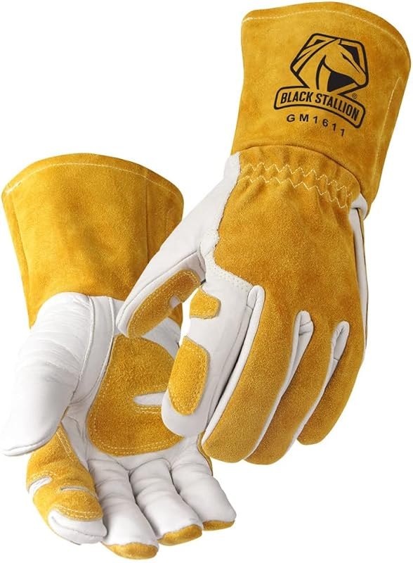 Black Stallion Unisex Adult Top Grain Leather Cowhide Mig Welding Gloves
