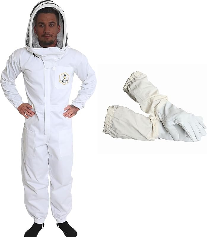 Bee Suit with Fencing Veil and Gloves — Hive tools and suits that zip. heavy for hive tools suits zip