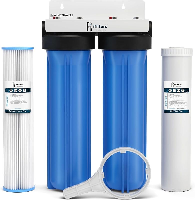 iFilters 4.5 x 20 Sediment CTO Heavy Metals Well Water Filtration System — Well Water replacement for well water kit