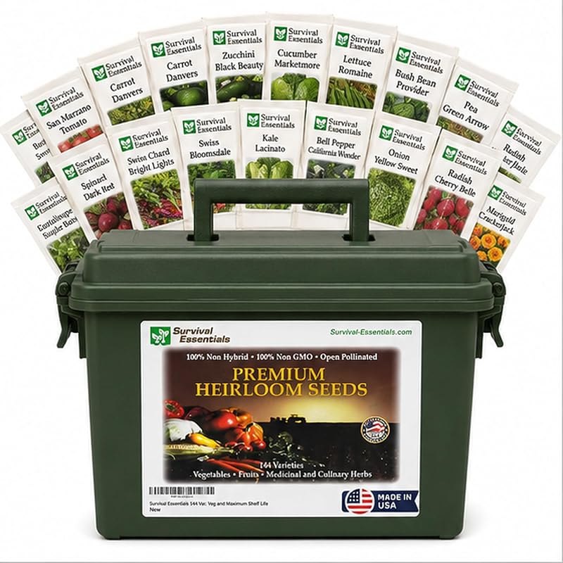 Survival Essentials 144 Varieties Non-GMO Seed Vault for All USDA Zones — Best Products for your homestead and for