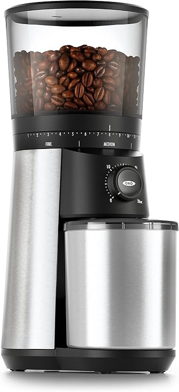 OXO Brew Conical Burr Electric Coffee Bean Grinder - 12 Oz, Silver — Burr grinders and kettles. amazon for burr