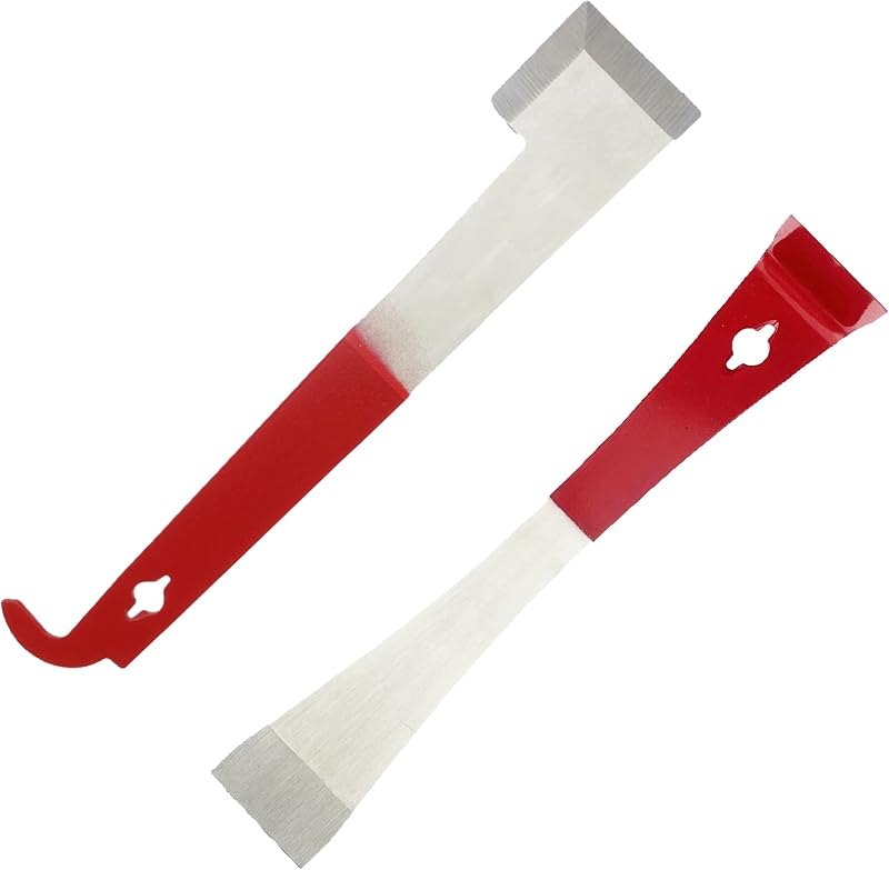 2 Pack Steel Beekeeping Hive Tool Hive Scraper Tool Bee Frame Lifter and Scraper Equipment for Beekeepers, 2 Types —