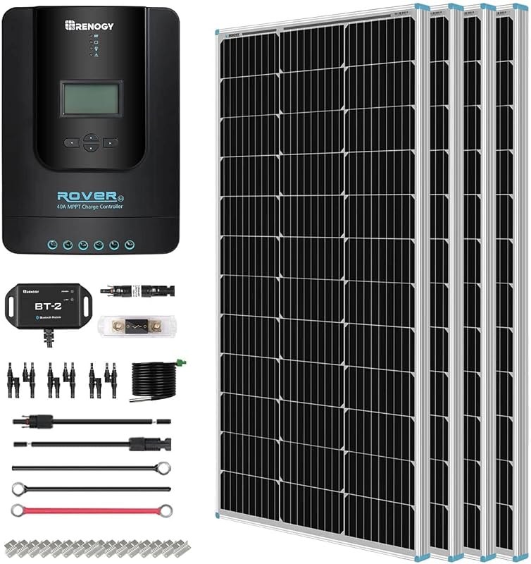 Renogy 400Watt Premium Solar Kit with 40A MPPT Charge Controller — Off Grid amazon for off grid kit