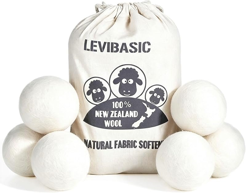 Wool Dryer Balls 6 Pack, 100% New Zealand Wool to Core — wool dryer balls heavy duty for wool dryer balls durable