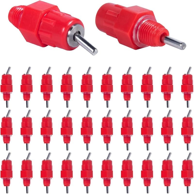 KISEER 30 Pack Automatic Chicken Waterer Poultry Water Nipple Drinker Feeders Hen Duck Screw Style — chicken nipple