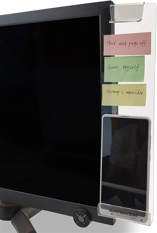 MINSA Fashion Multifunction Utility Acrylic Transparent Computer Monitors Side Panel/Memo Pads/Message Boards/Sticky