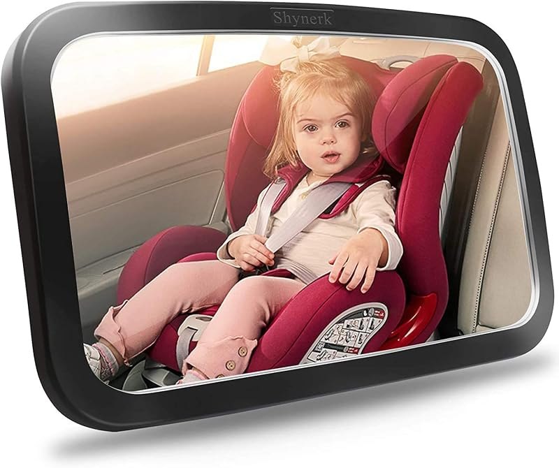 Shynerk Baby Car Mirror, Safety Car Seat Mirror for Rear Facing Infant with Wide Crystal Clear View, Shatterproof