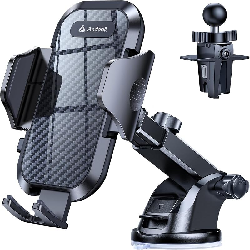 andobil Car Phone Holder, 2026 Military-Grade 89lbs Strongest Suction Phone Holders for Your Car