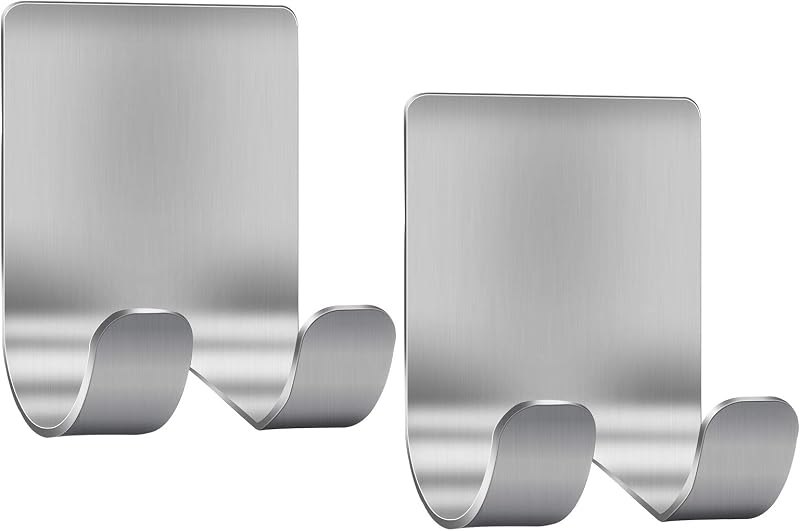 Razor Holder Shaver Hook Hanger Stand(2 Pack)Self Adhesive Stainless Steel Heavy Duty Utility Storage Hook,Shower Hook