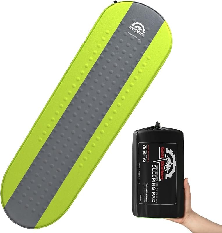 Gear Doctors® Oxylus 4.3 R-Value Insulated Foam Self Inflating Sleeping Pad Camping — inflatable for best sleeping pad