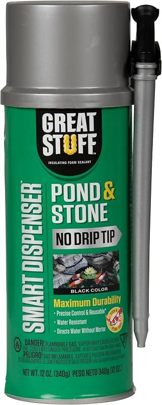 Great Stuff 99112849 Smart Dispenser Pond & Stone, 12 oz, Black — pond-leak-sealer for pond leak sealer no