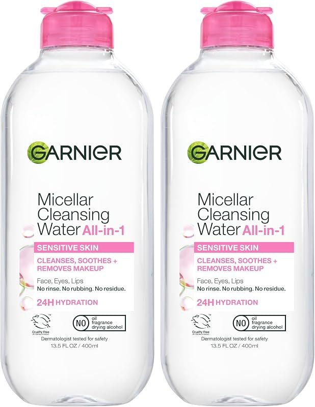 Garnier Micellar Water, Hydrating Facial Cleanser & Makeup Remover, Suitable for Sensitive Skin, Vegan, Cruelty Free