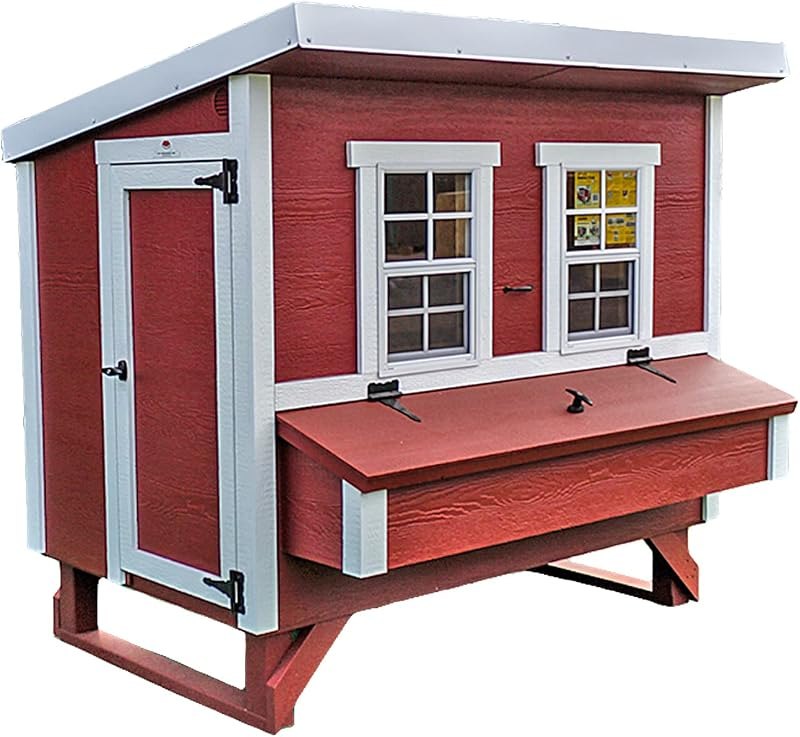 OverEZ Classic Large Chicken Coop for Up to 15 Chickens - Nesting Box - Large Bird, Poultry and Hen House Made from