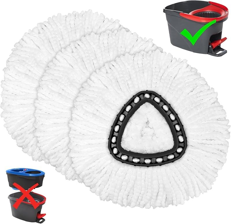 Mop Replacement Heads for O-Ceda Mop Replace Head EasyWrin Spin Mop Heads Replacements, Microfiber Spin Mop Refills