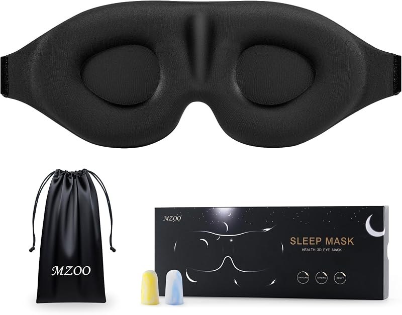 MZOO Luxury Sleep Mask for Women Men Patented Light Blocking Design — eye mask for best packing cubes