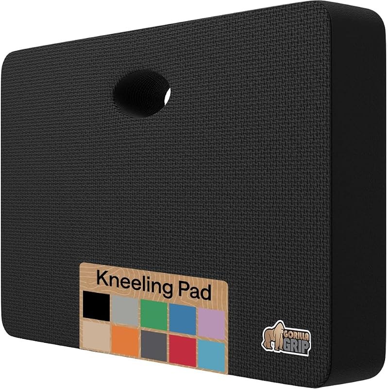 GORILLA GRIP® Extra Thick Foam Kneeling Pad for Gardening, 17.5x11 Black — garden kneeler no leak for garden kneeler