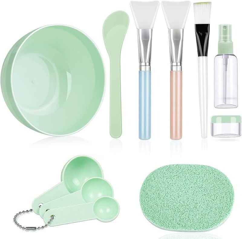 Face Mask Mixing Bowl Set, Anezus 11 Pcs DIY Facemask Mixing Tool Kit with Facial Mask Bowl Stick Spatula Silicone