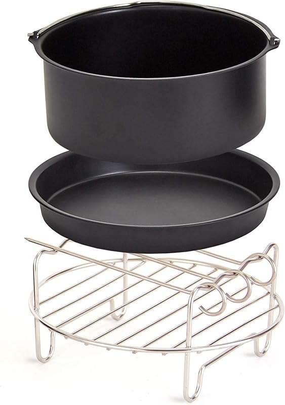 Dash Compact Air Fryer Accessories - Multi-Purpose PTFE Nonstick Accessories Kit - Easy-to-Clean & Space-Saving Design