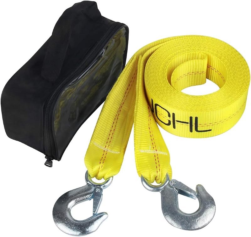Nylon Tow Strap with Hooks 2”x20’ Car Vehicle Heavy Duty Recovery Rope 20,000 lbs Capacity Tow Rope for Car Truck Jeep