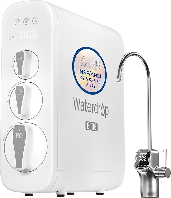 Waterdrop G3P600 Reverse Osmosis System, 600 GPD Tankless RO Water Filter — best Well Water for well water