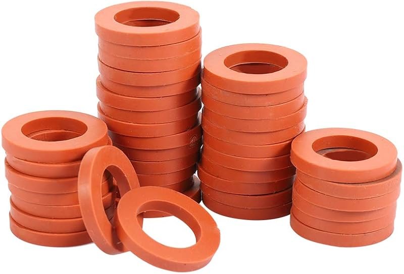 Garden Hose Washer Heavy Duty Rubber Washer, Fit All Standard 3/4" Garden Hose Fittings (40 Pieces)(red) — hose washer
