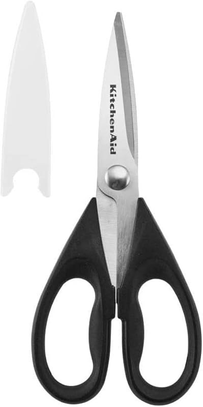 KitchenAid All Purpose Kitchen Shears with Protective Sheath Durable Stainless Steel Scissors, Dishwasher Safe, Soft