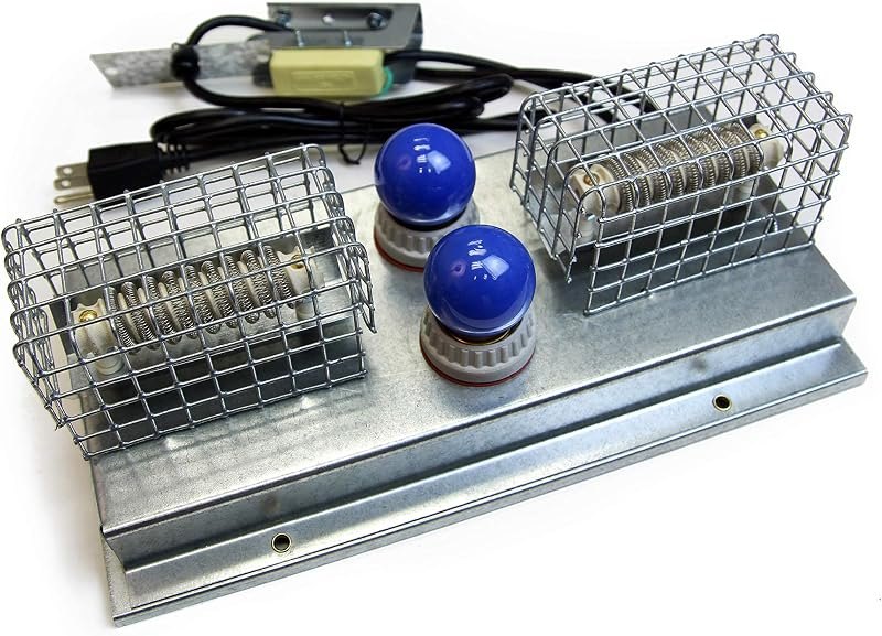 0537 - Replacement Heater & Thermostat for Box Brooder 110V — Waterers, nest boxes, and safe heat. for waterers nest