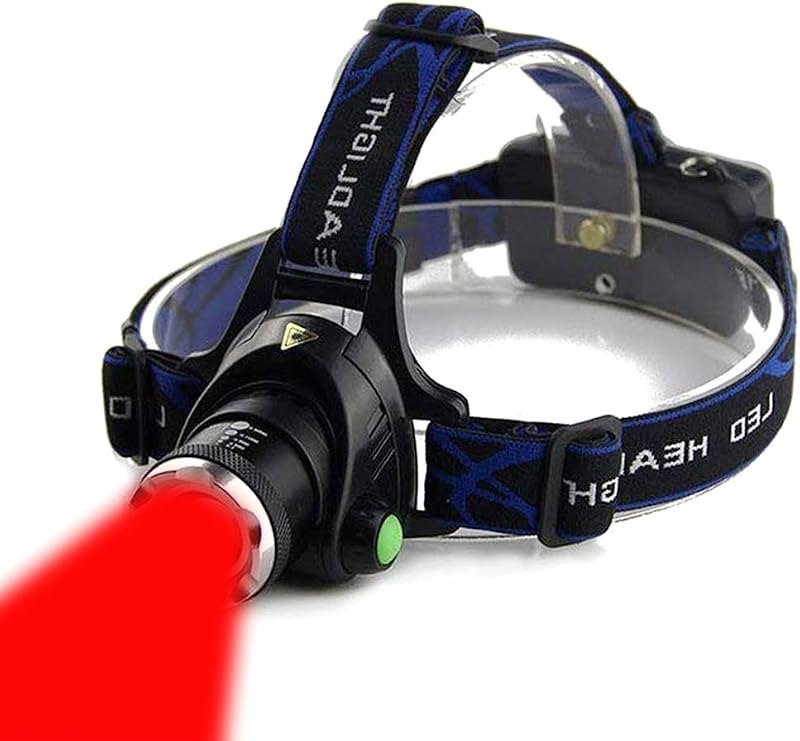 Red Light Headlamp, 3 Mode LED Headlamp, Zoomable Red Headlamp for Astronomy, Aviation, Night Observation — red light