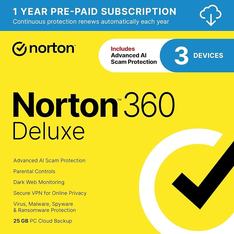 Norton 360 Deluxe, Antivirus software for 3 Devices with Auto-Renewal — Maintenance tools like antivirus sca for