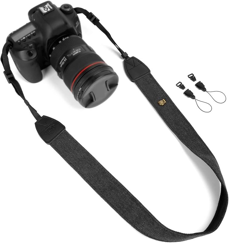 Camera Strap Canvas Black Shoulder Strap with Quick Release Buckles — strap for best beginner mirrorless camera best