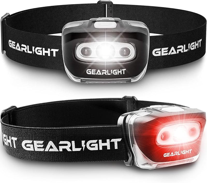 LED Headlamp 2-pack Battery Powered (AAA) (Batteries Not Included) — red light for best camping lantern