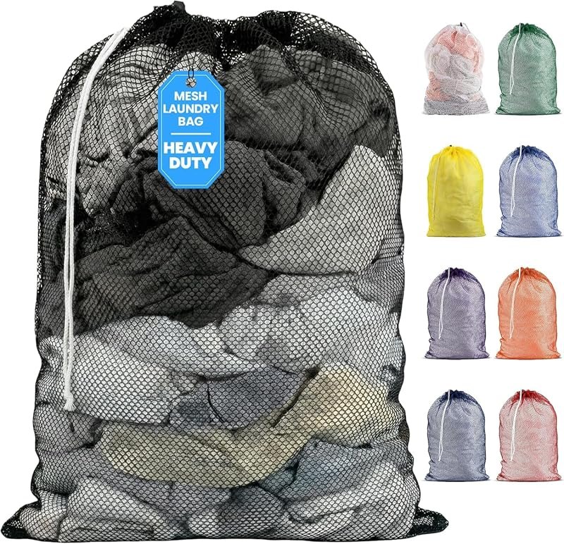 Handy Laundry Mesh XL Laundry Bag 24"x36", Heavy Duty Drawstring, Black — best mesh laundry bag for mesh laundry bag