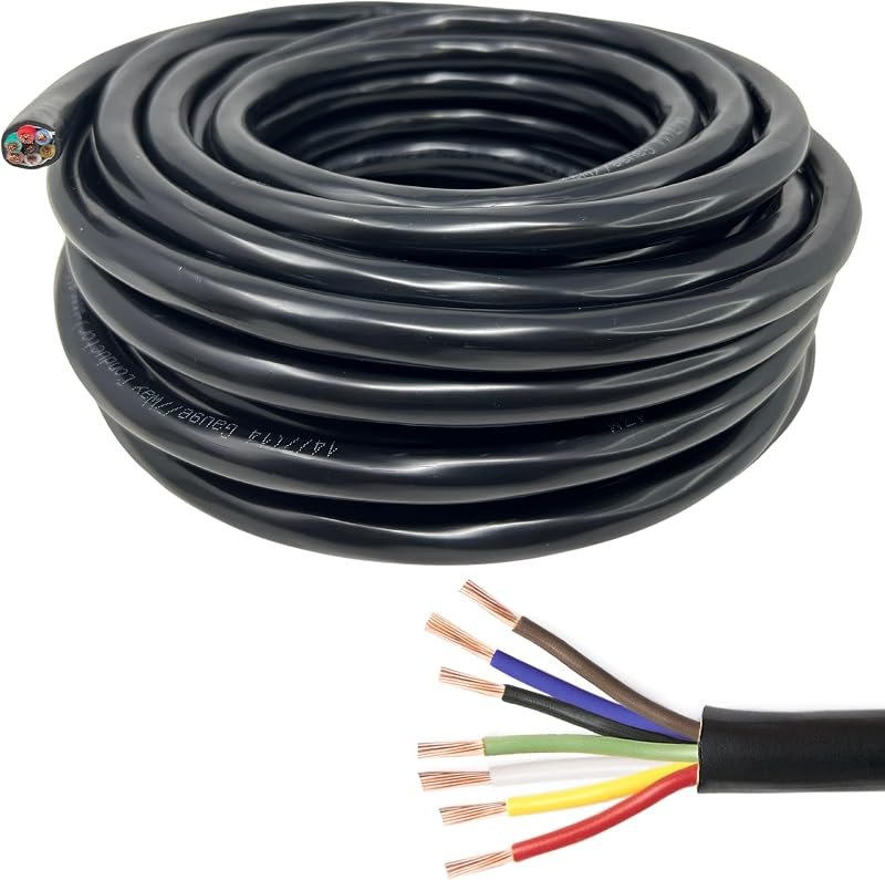 [ALL STAR TRUCK PARTS] Heavy Duty 14 Gauge 7 Way Conductor Wire RV Trailer Cable Cord Insulated Stranded Pure Copper