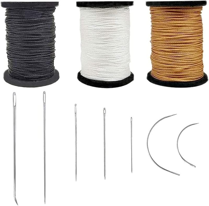 Topus Extra Strong Upholstery Repair Sewing Thread Kit and Heavy Duty Household Hand Needles, Including 7 Styles of