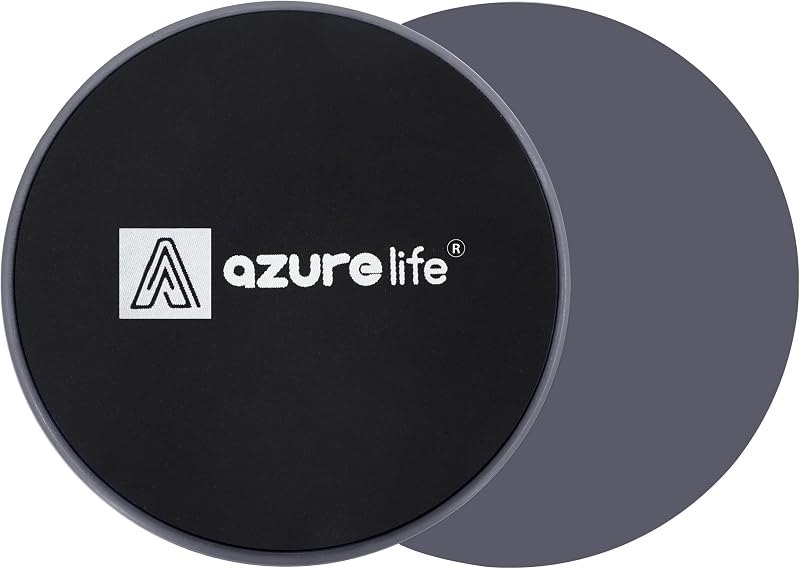 A AZURELIFE Exercise Core Sliders, Dual Sided Exercise Gliding Discs Use on Carpet or Hardwood Floors, Light and