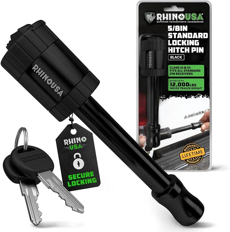 Rhino USA 2in Trailer Hitch Pin - Patented Locking Receiver Pin