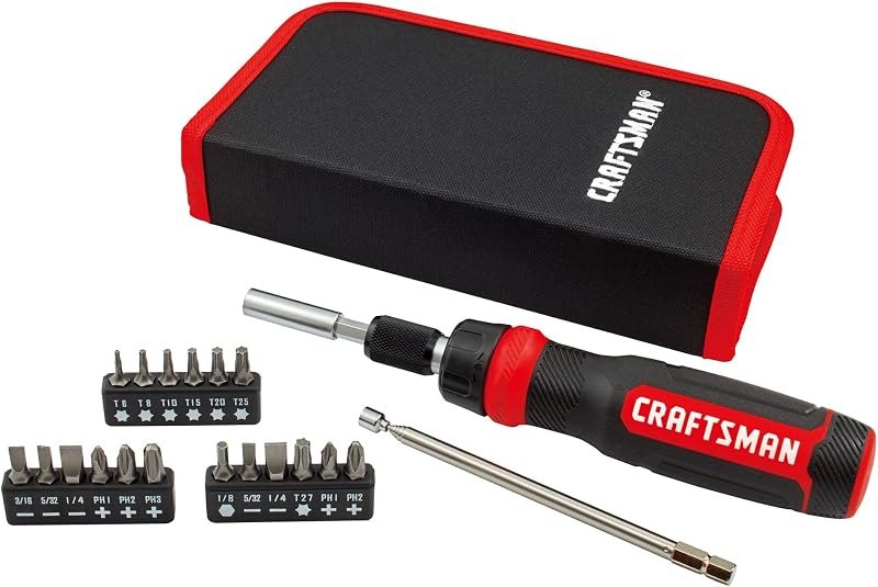 CRAFTSMAN Ratcheting Screwdriver, Multibit Set, 26-Piece (CMHT68001) — driver for best home tool kit