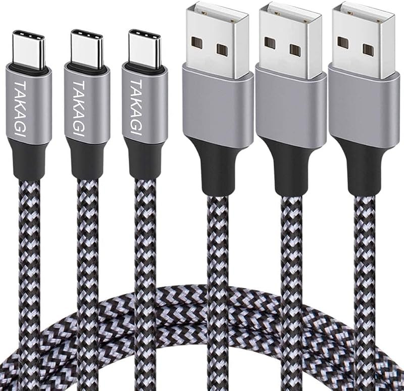 USB C Cable Fast Charging Nylon Braided 3Pack 6ft USB A to Type C Cord — cable for best iPhone 18 Pro accessories