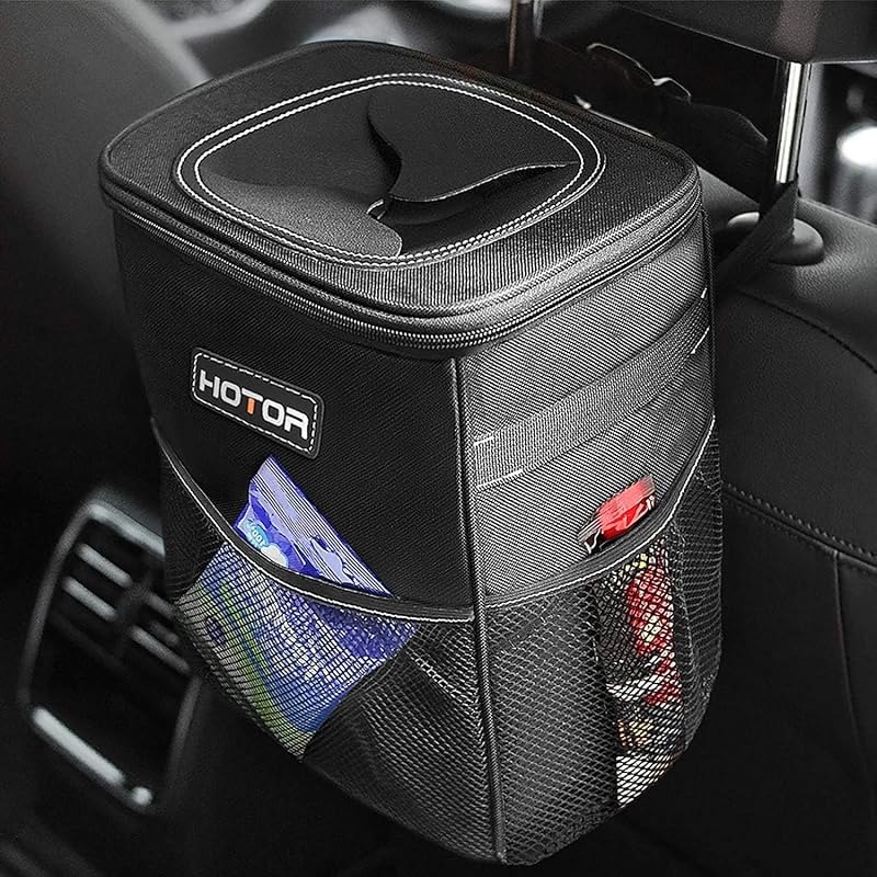 HOTOR Car Trash Can, Leakproof Car Organizer, 2-Gallon, Black — trash for best car organizer best rated
