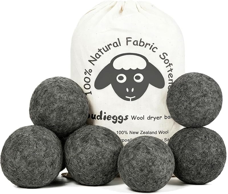 Budieggs Wool Dryer Balls XL 6-Pack, 100% New Zealand Wool Handmade — wool dryer balls heavy duty for wool dryer balls