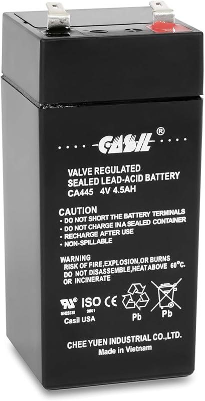 Casil Battery for Fi-Shock SS-440 Zareba 2 Mile Fence Solar Charger 4 Volt 4.5Ah Rechargeable AGM Solar Battery for