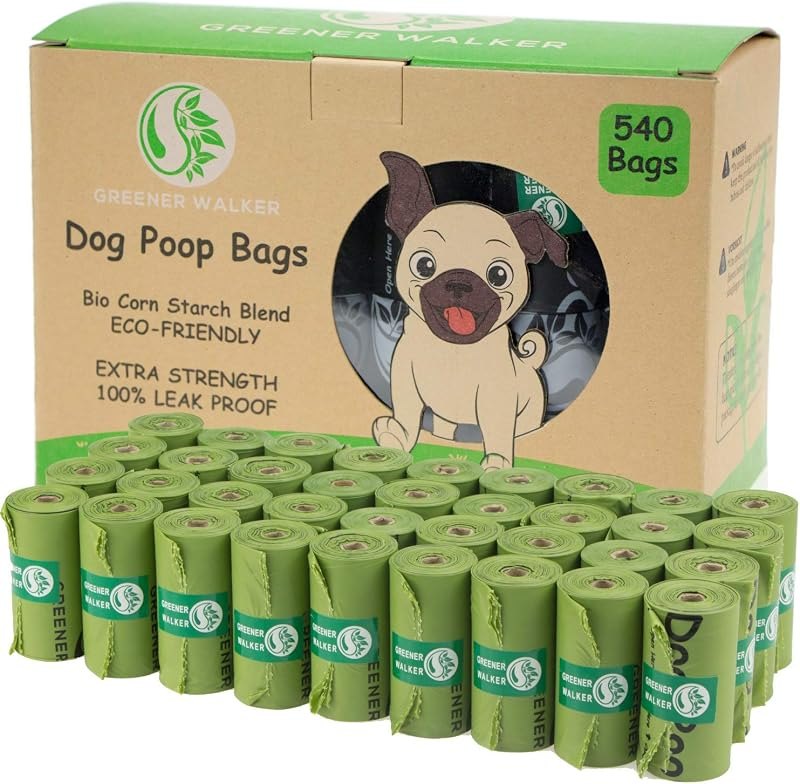 Greener Walker Poop Bags for Dog Waste-540 Bags,Extra Thick Strong 100% Leak Proof Dog Waste Bags (Green) — poop bags