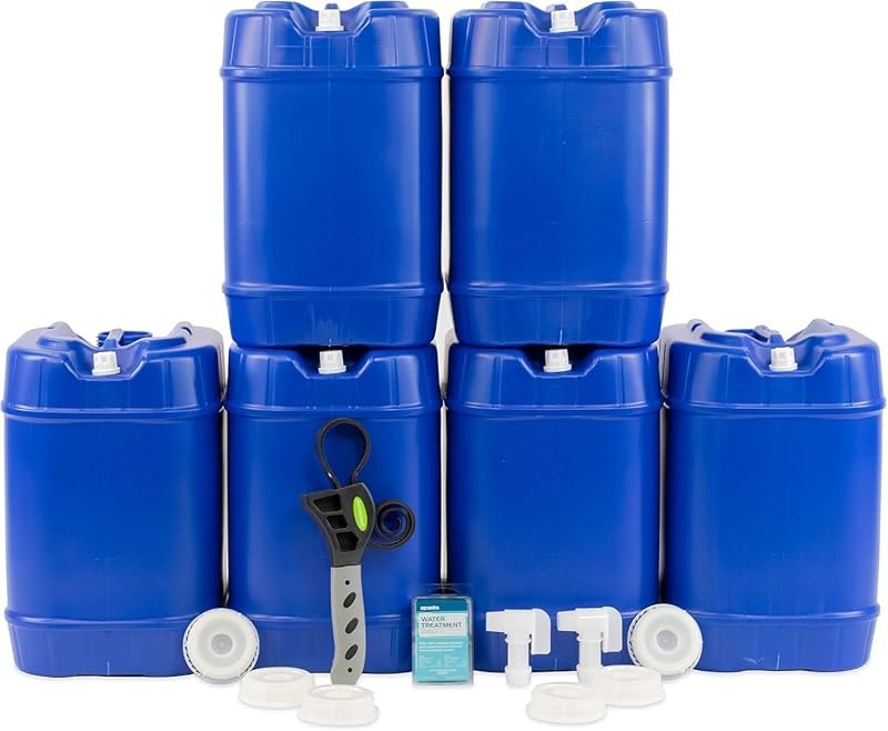 5-Gallon Stackable Water Storage Containers, 6-Pack — water storage container 5 gallon ama for water storage container