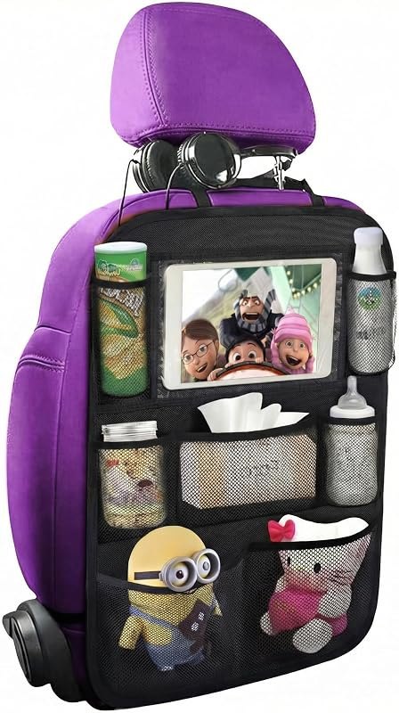 ONE PIX Backseat Car Organizer Mats Back Seat Organizers and Storage Bag with Touch Screen Tablet Holder for Kids