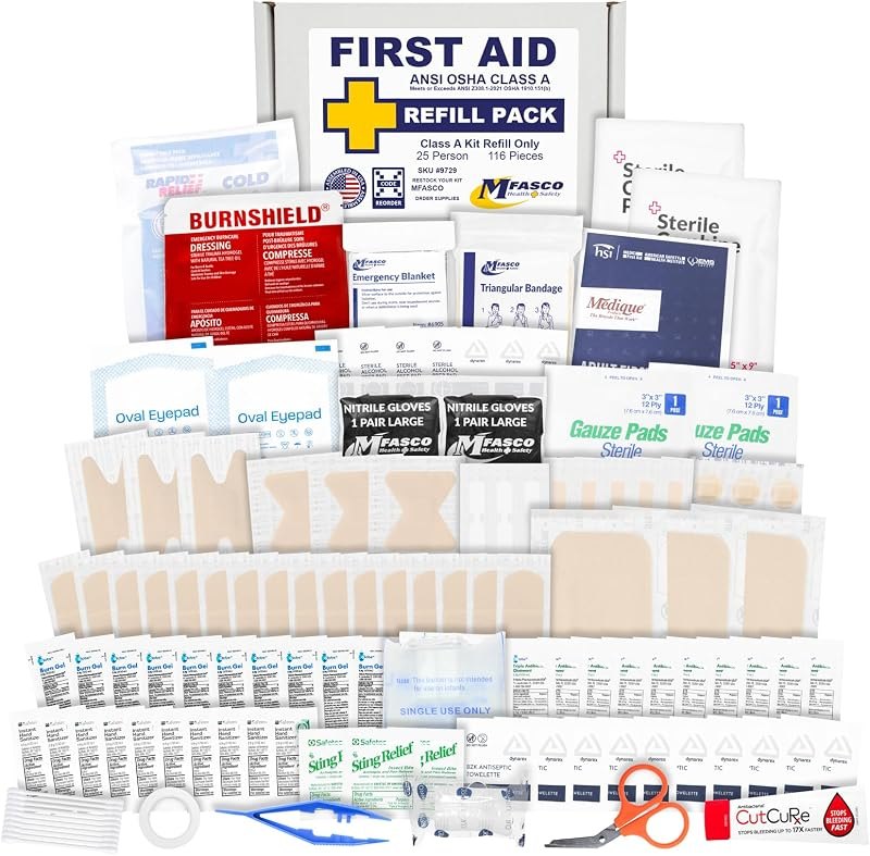 MFASCO First Aid Kits Refill Pack for ANSI Z308.1-2021 Class A — first aid kit refill pack for first aid kit refill